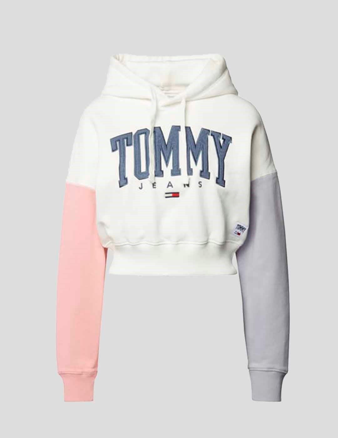 SUDADERA TOMMY JEANS TJW COLOR BLOCK HOODIE IVORY SILK