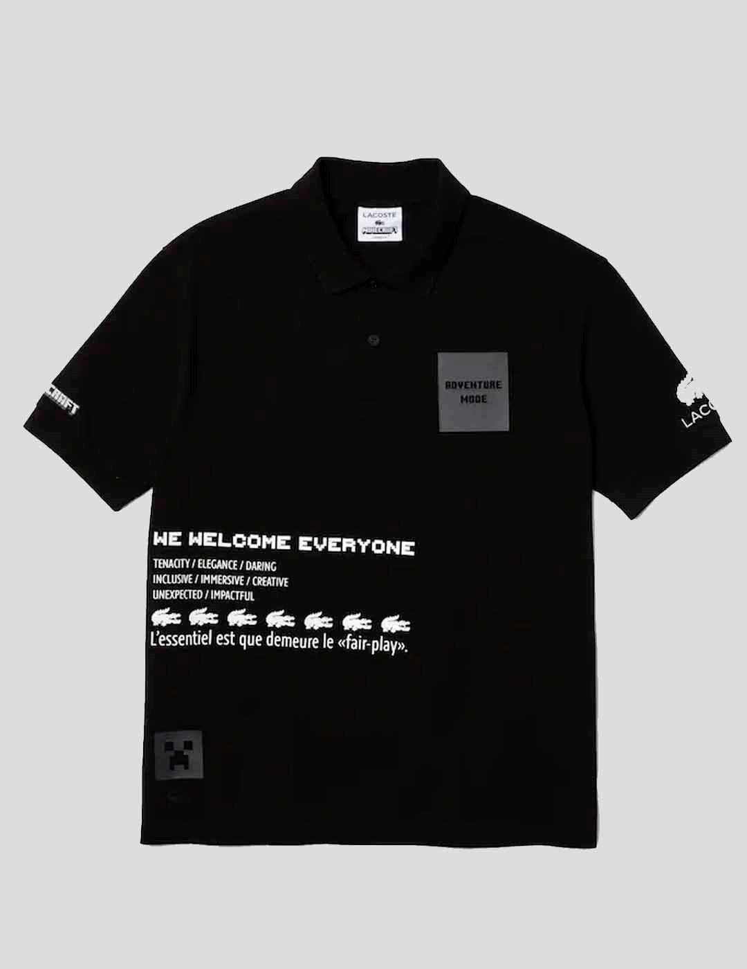 CAMISETA LACOSTE X MINECRAFT RELAXED FIT POLO BLACK