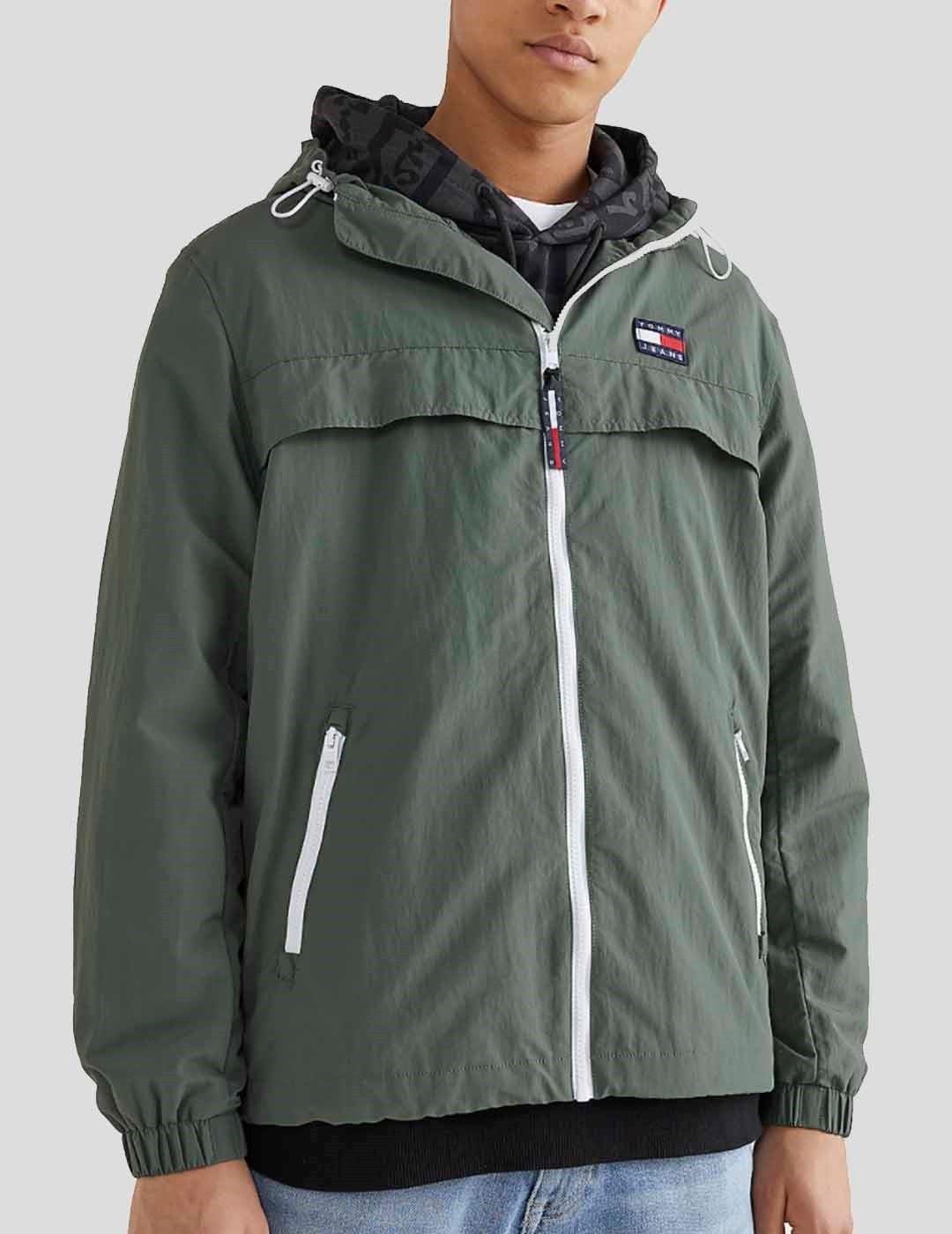 CHAQUETA TOMMY JEANS CHICAGO COLORBLOCK WINDBREAKER GREEN