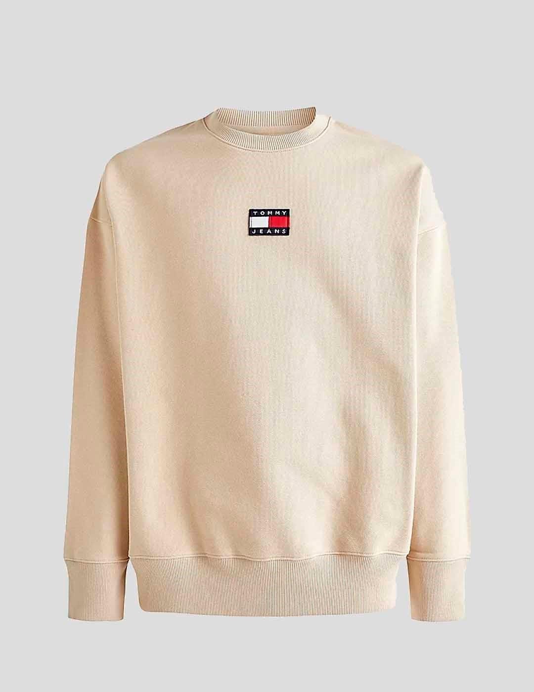 SUDADERA TOMMY JEANS TOMMY BADGE CREW  BEIGE