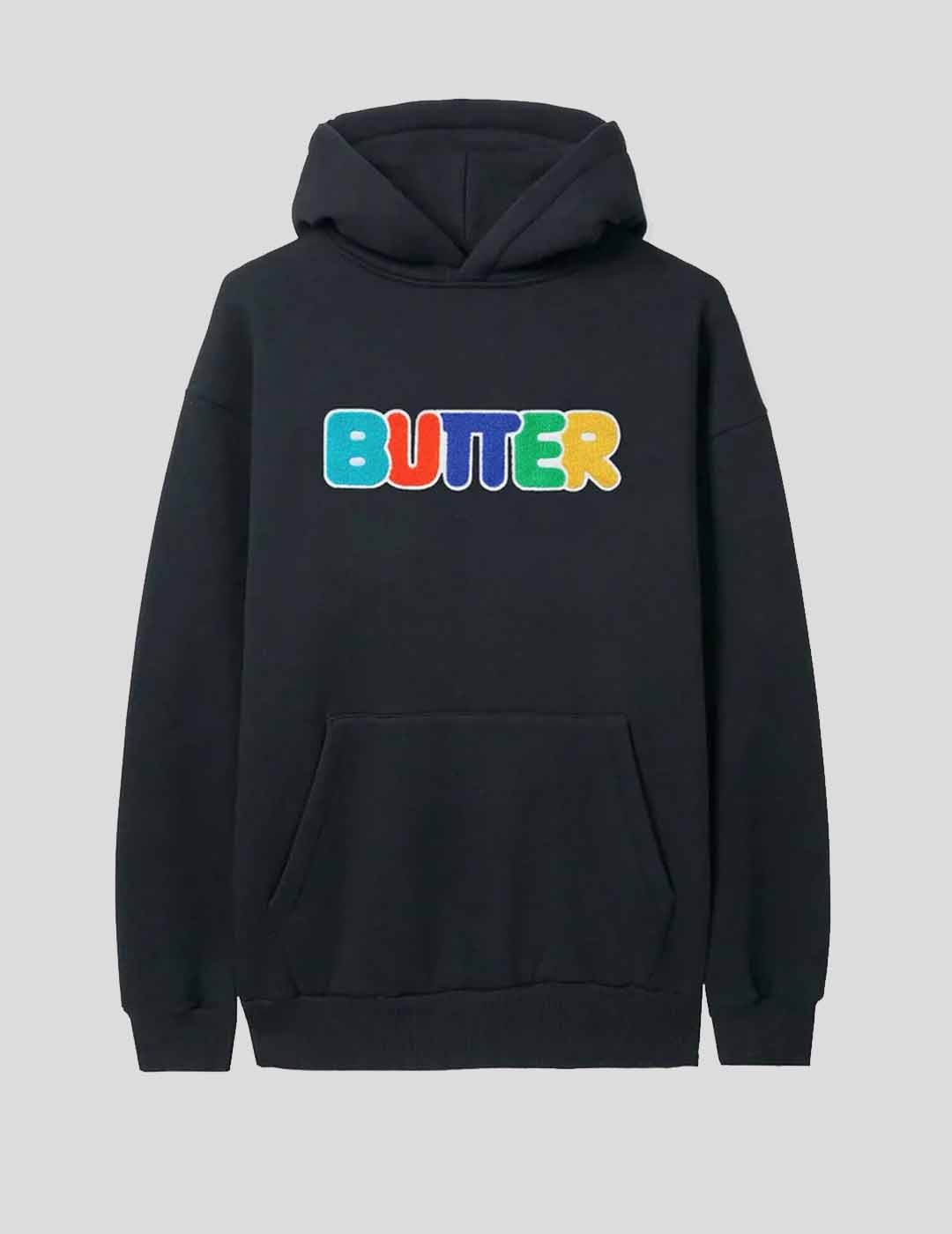 SUDADERA BUTTER GOODS ROUNDED CHENILLE APPLIQUE HOOD BLACK