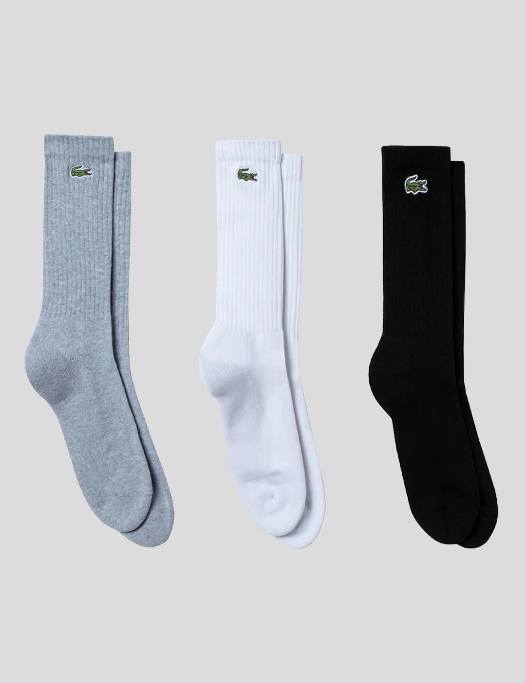 CALCETINES LACOSTE PACK 3 CALCETINES  ARGENT CHINE/BLANC/NOIR