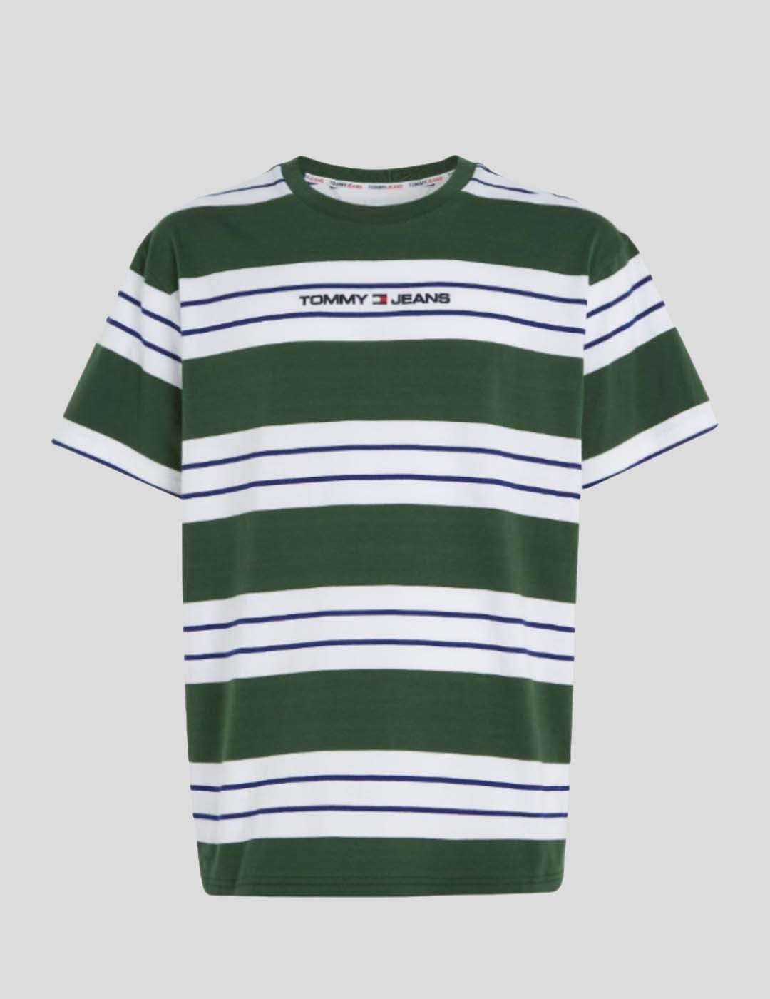 CAMISETA TOMMY JEANS RELAX BOLD STRIPE TEE L2M GREEN