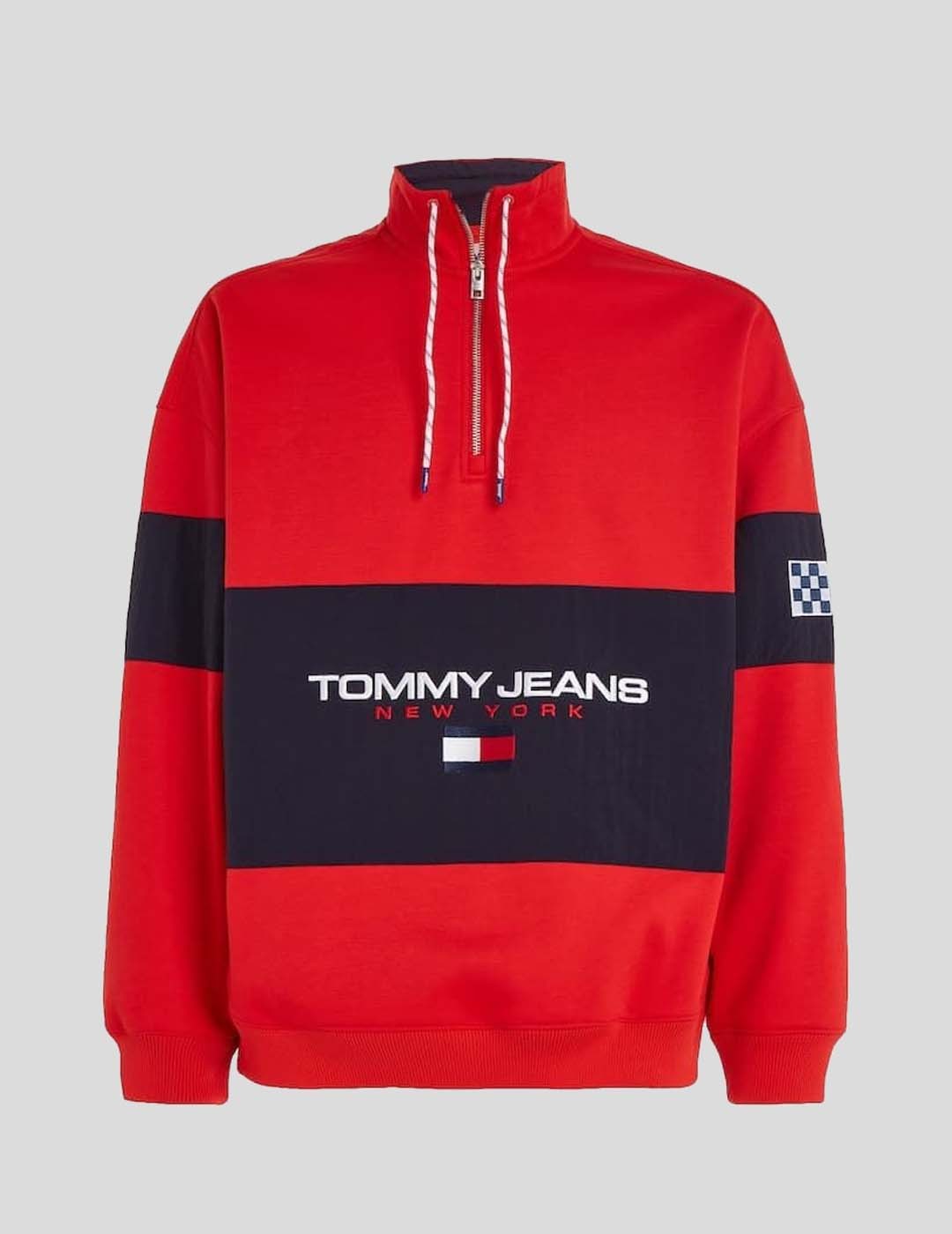 SUDADERA TOMMY JEANS OVERSIZE HALFZIP SWEATER XNL RED