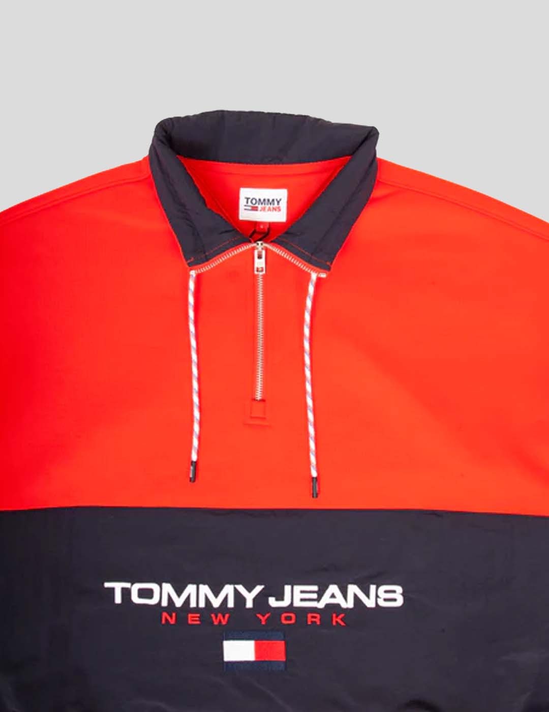 SUDADERA TOMMY JEANS OVERSIZE HALFZIP SWEATER XNL RED