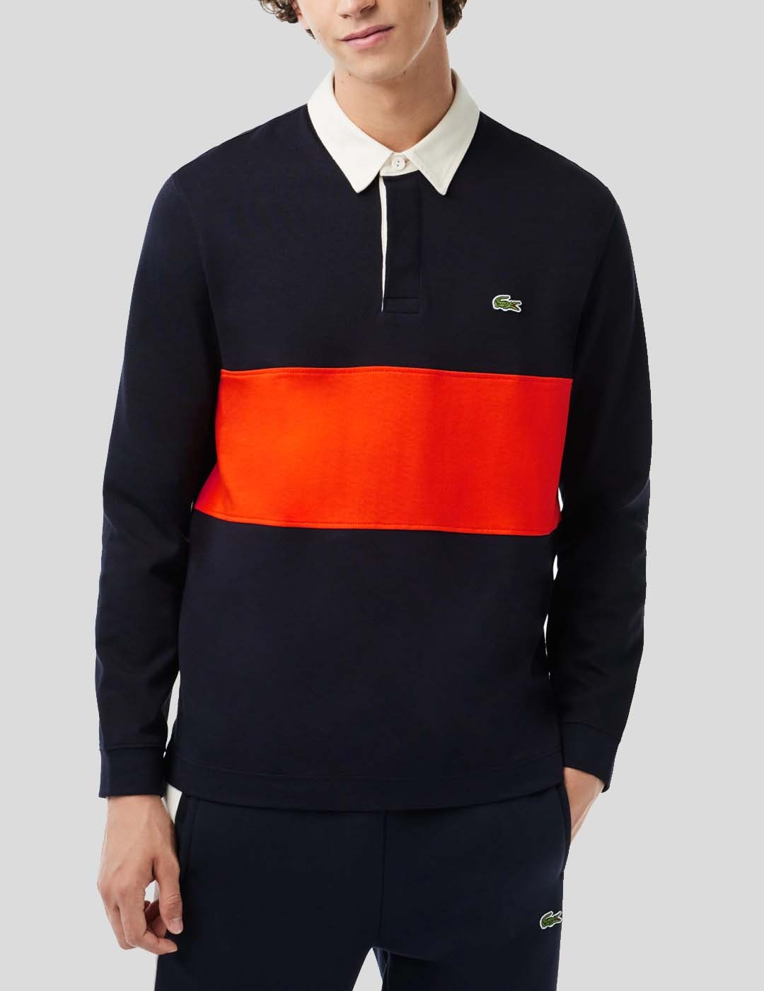 CAMISETA LACOSTE POLO COLORBLOCK RUGBY  ABIMES/SUNRISE