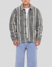 CAMISA STUSSY STRIPE SHERPA SHIRT  CHARCOAL