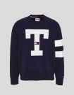 SUDADERA TOMMY JEANS RELAXED LETTER SWEATER  NAVY