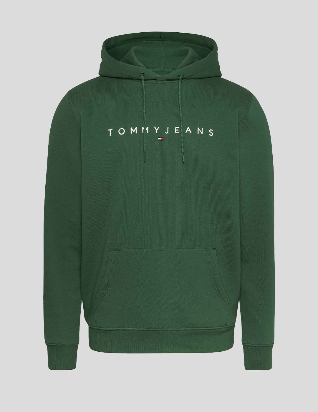 SUDADERA TOMMY JEANS LINEAR LOGO HOODIE L4L COURT GREEN