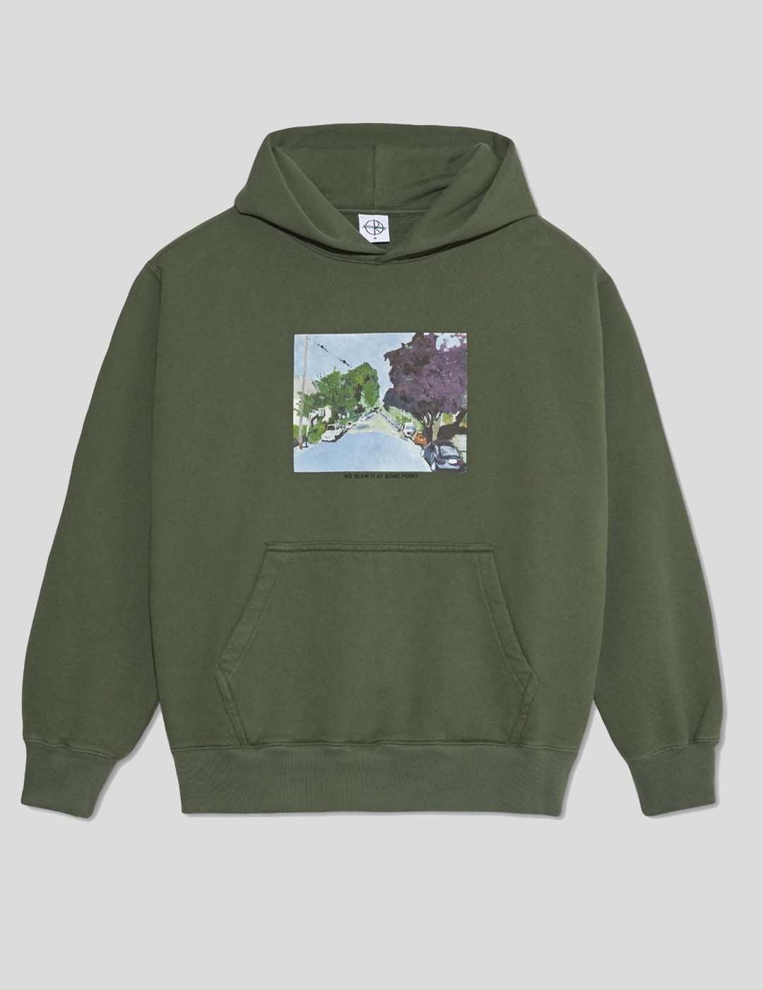 SUDADERA POLAR SKATE CO WE BLEW IT AT SOME POINT ED HOODIE  GREY GREEN