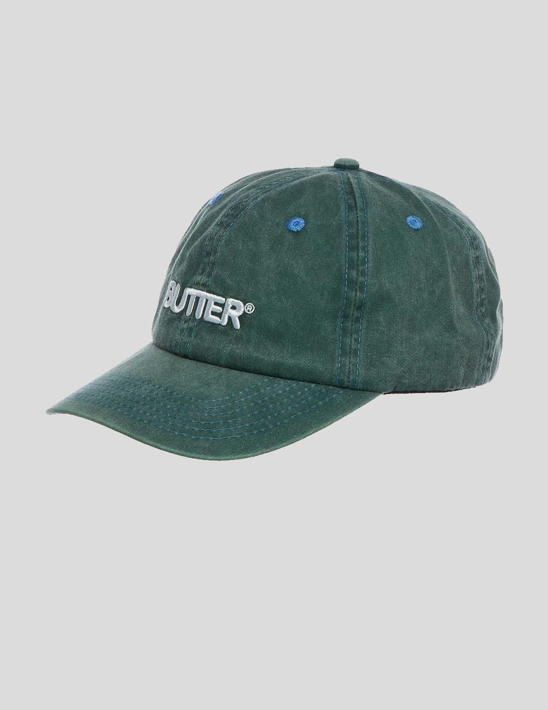 GORRA BUTTER GOODS ROUNDED LOGO 6 PANEL CAP  WASHED JADE
