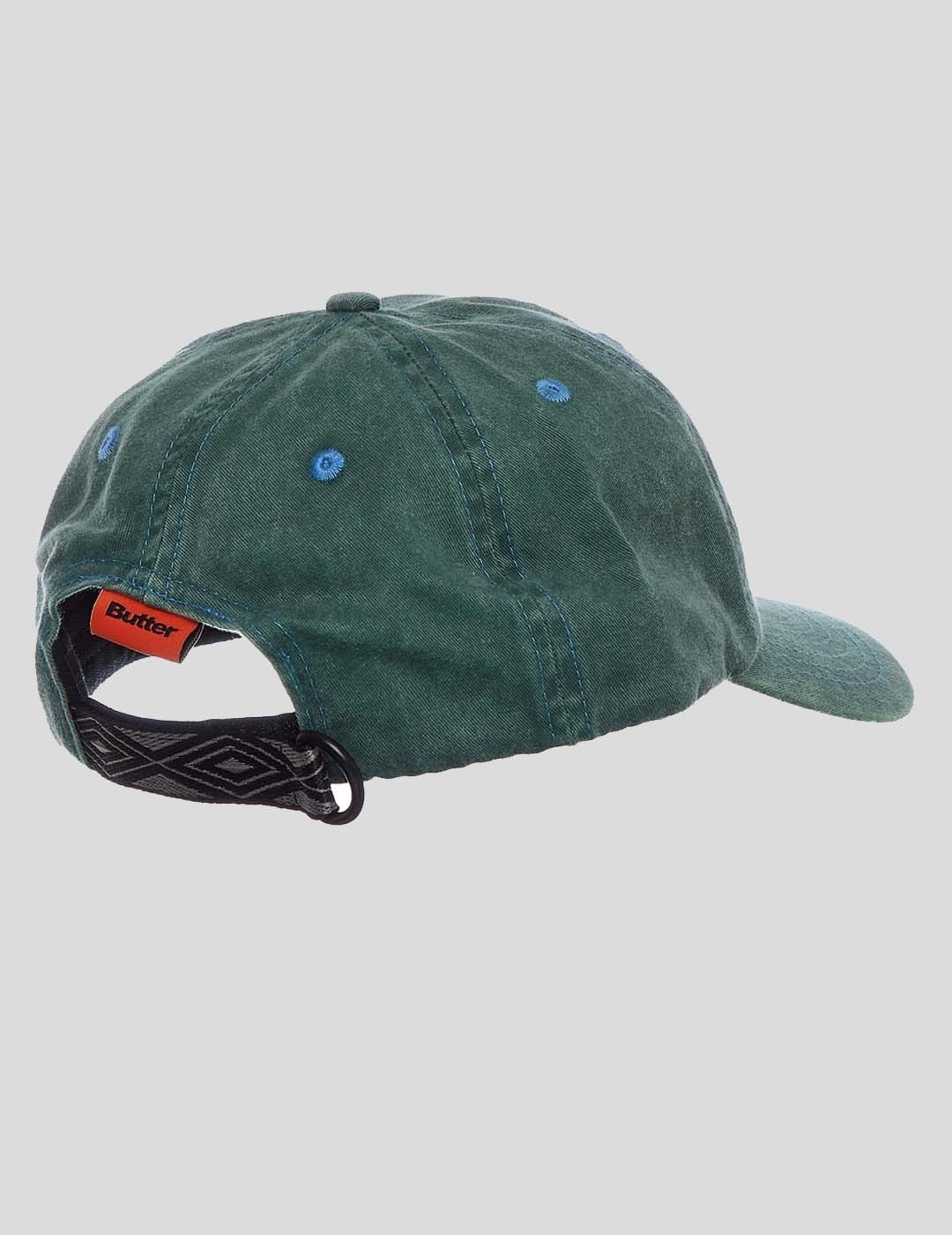 GORRA BUTTER GOODS ROUNDED LOGO 6 PANEL CAP  WASHED JADE