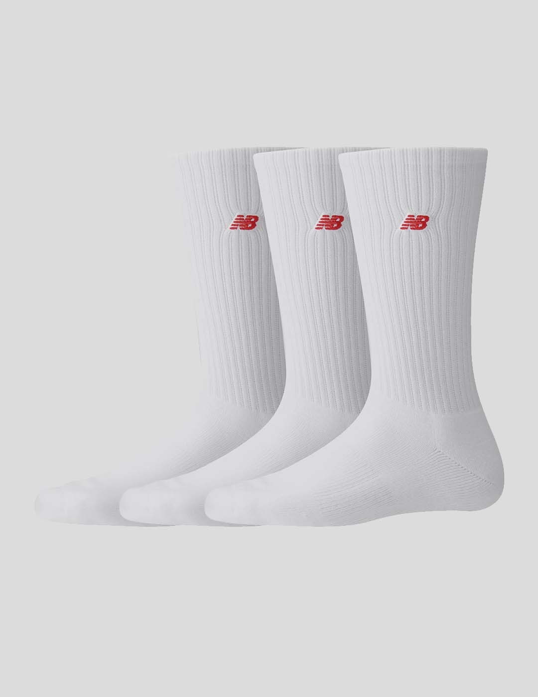 CALCETINES NEW BALANCE PATCH CREW 3 PACK SOCKS  WHITE
