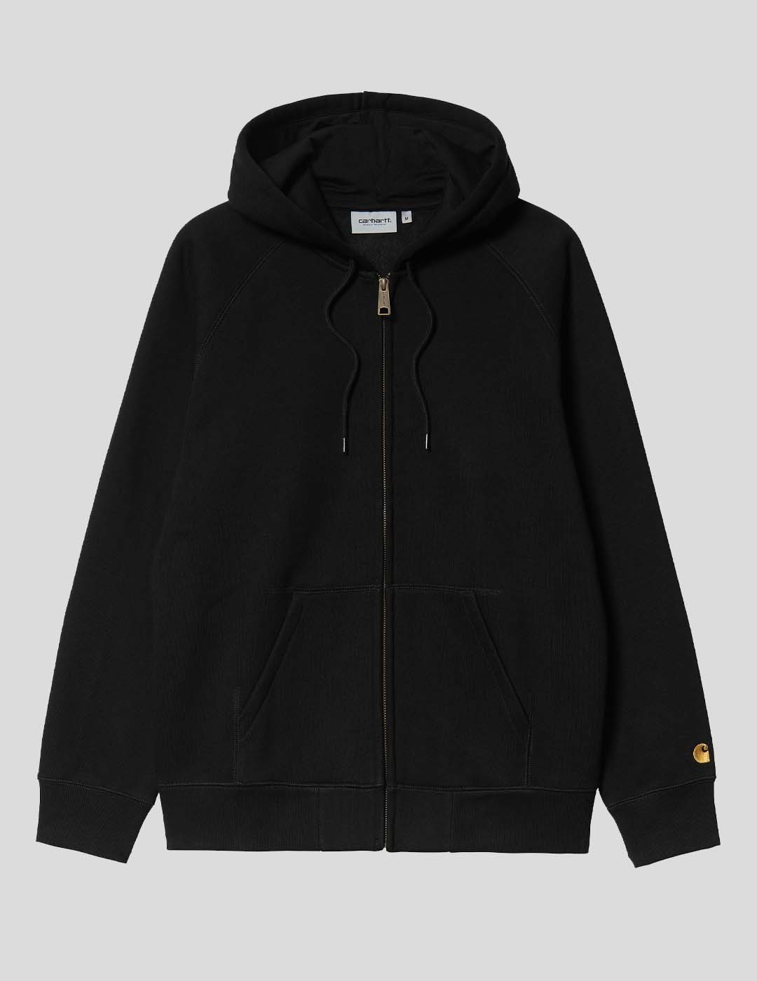 SUDADERA CARHARTT WIP HOODED CHASE JACKET NEGRO/ORO