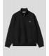 SUDADERA CARHARTT WIP HALF ZIP AMERICAN SCRIPT NEGRO/ORO
