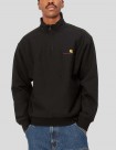 SUDADERA CARHARTT WIP HALF ZIP AMERICAN SCRIPT NEGRO/ORO