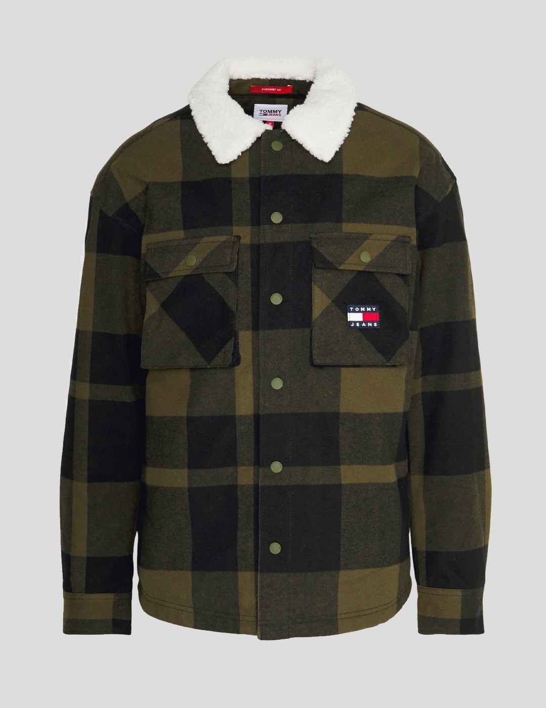 CAMISA TOMMY JEANS CHECK SHERPA LIN OVERSHIRT MR1 MULTI