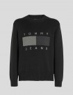 SUDADERA TOMMY JEANS TONAL FLAG SWEATER  BDS BLACK