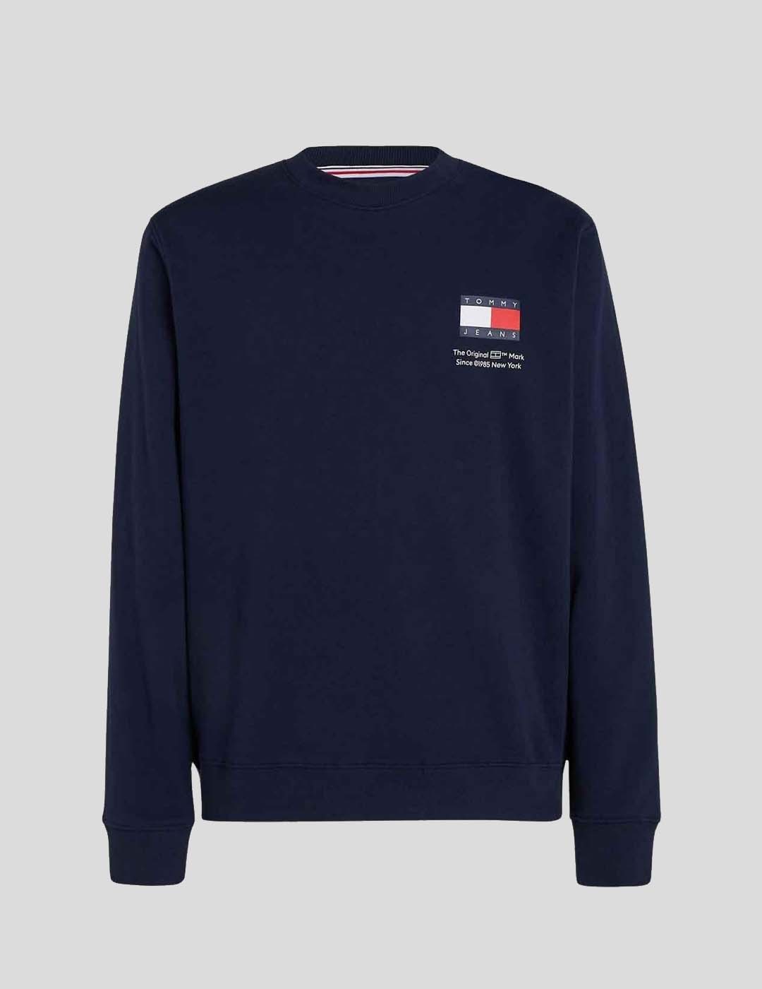 SUDADERA TOMMY JEANS ESSENTIAL FLAG CREW C1G NAVY