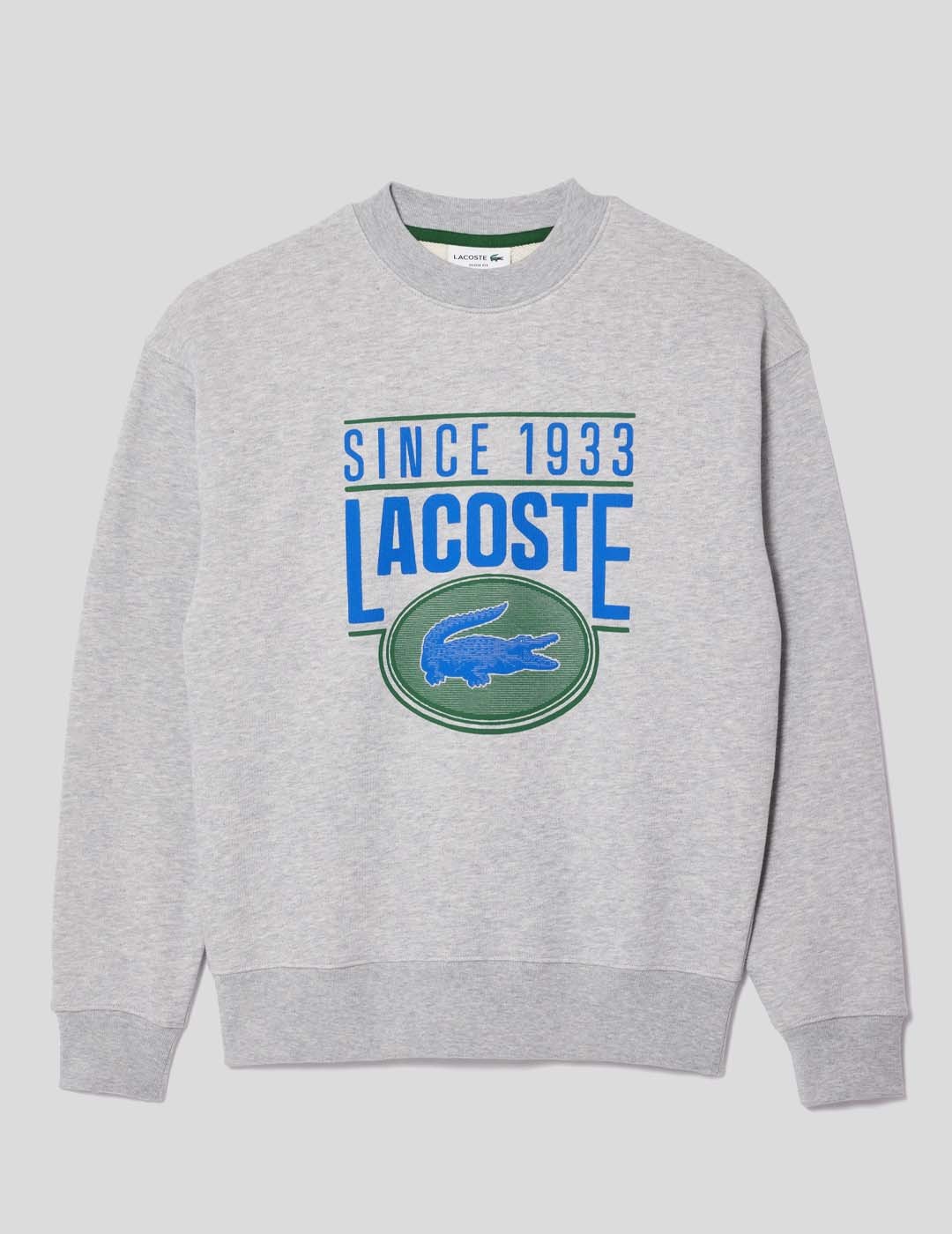 SUDADERA LACOSTE LOOSE FIT GRAPHIC SWEATSHIRT  ARGENT CHINE
