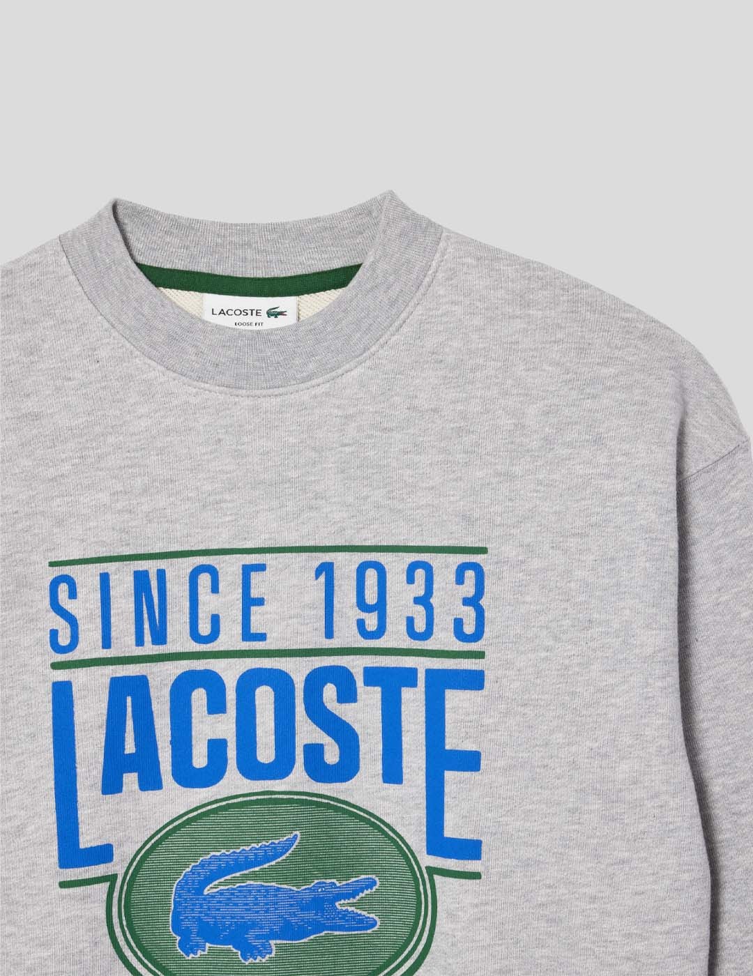 SUDADERA LACOSTE LOOSE FIT GRAPHIC SWEATSHIRT  ARGENT CHINE