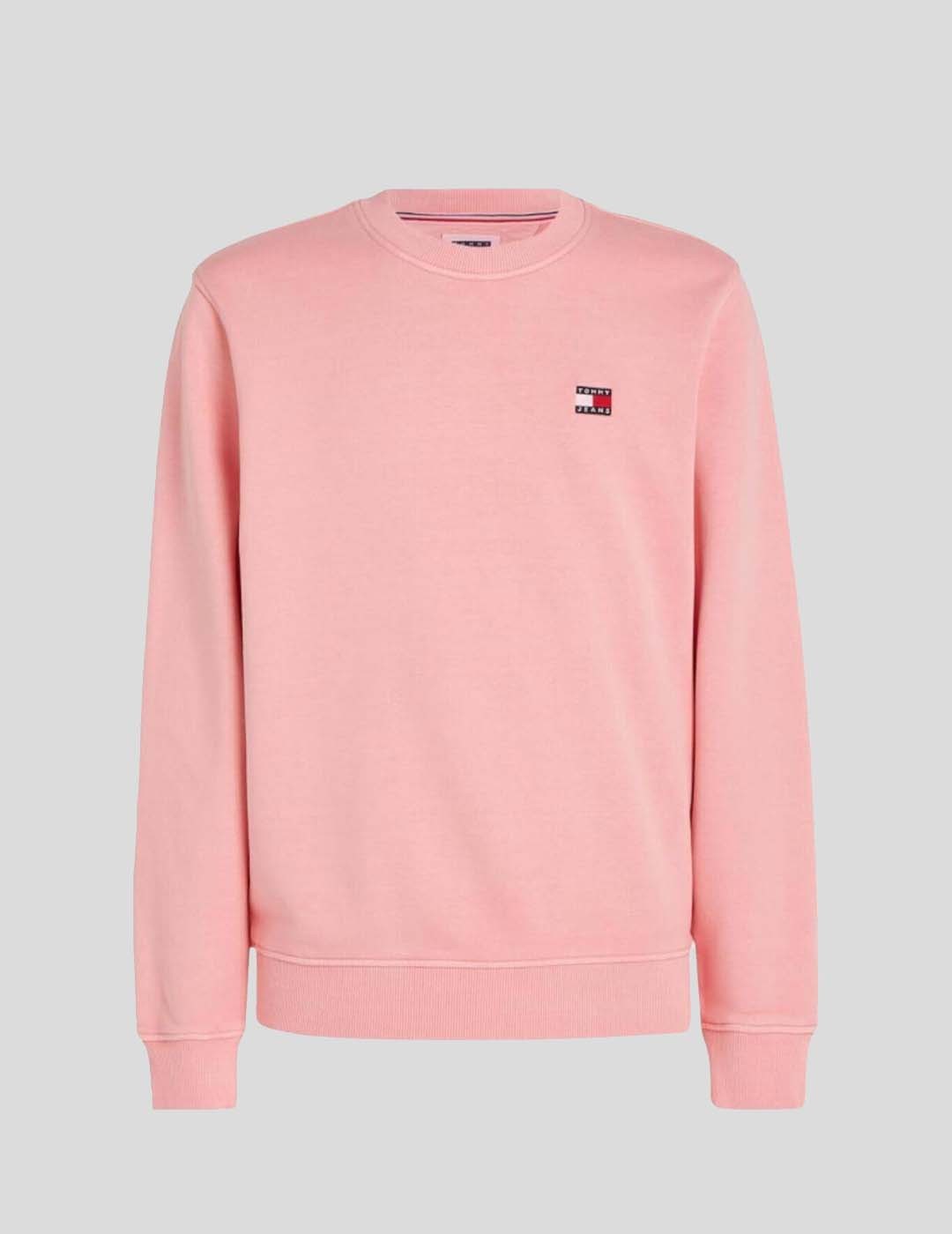 SUDADERA TOMMY JEANS WASHED BADGE CREW  TIC PINK