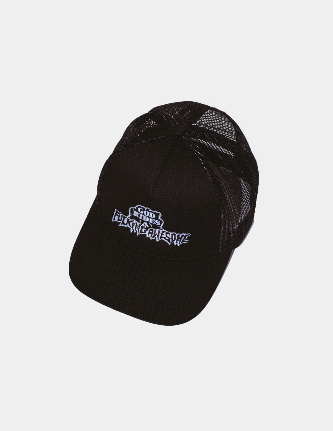 GORRA FUCKING AWESOME GOD RIDES FA TRUCKER HAT NEGRO