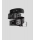 CINTURÓN CARHARTT WIP  SCRIPT STUDS BELT  LEATHER BLACK-SILVER