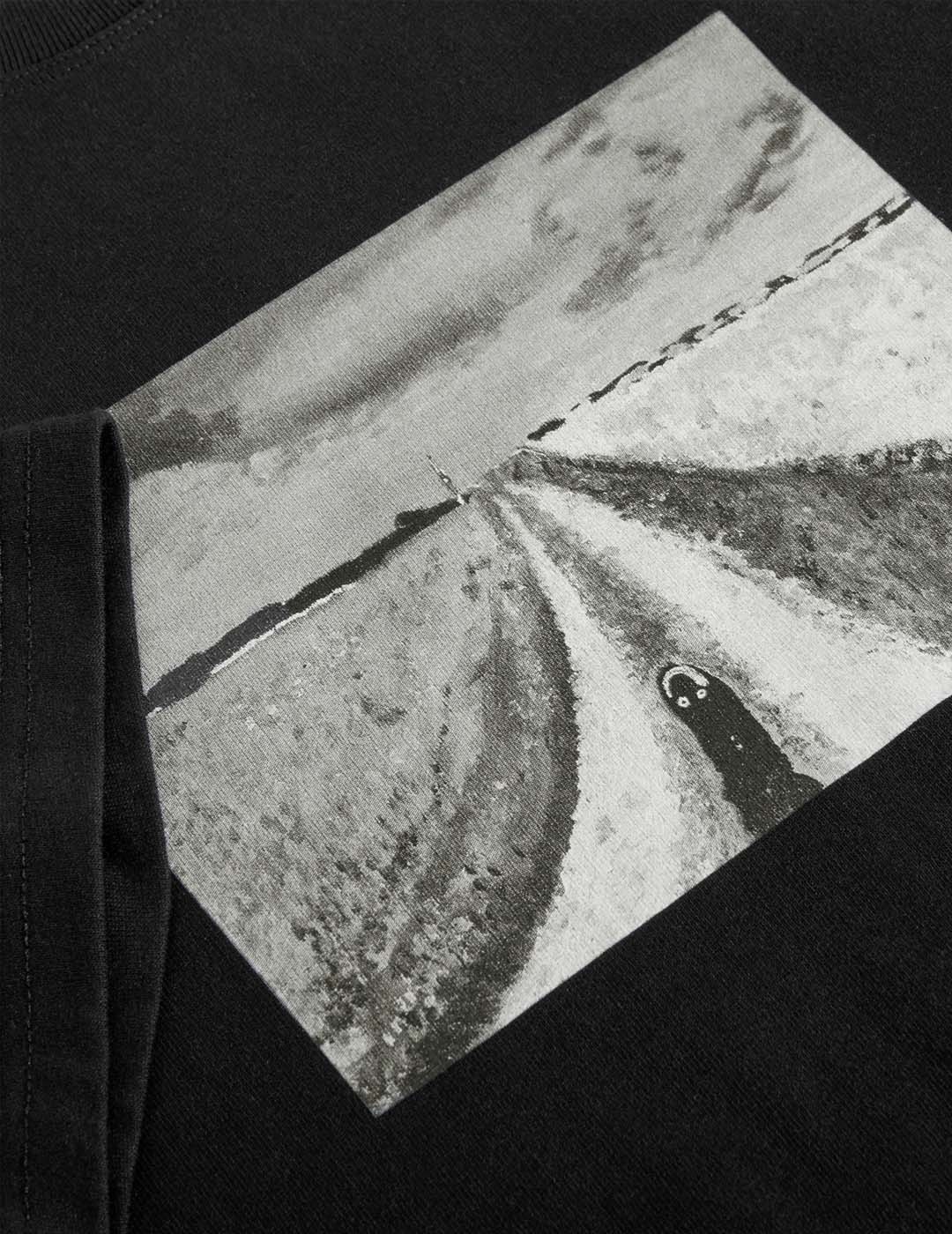 CAMISETA POLAR SKATE CO OPEN FIELDS TEE  BLACK
