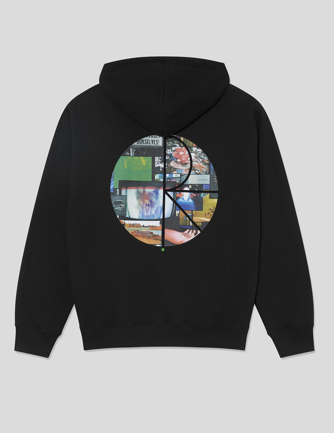 SUDADERA POLAR SKATE CO DAVE HOODIE FILL LOGO OURSELVES COLLAGE  BLACK
