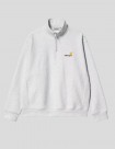 SUDADERA CARHARTT WIP  HALF ZIP AMERICAN SCRIPT  ASH HEATHER