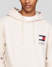 SUDADERA TOMMY JEANS REGULAR ESSENTIAL FLAG HOODIE  OAT MARL HEATHER 