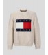 SUDADERA TOMMY JEANS REGULAR MELANGE FLAG SWEATER  BROWN