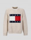 SUDADERA TOMMY JEANS REGULAR MELANGE FLAG SWEATER  BROWN