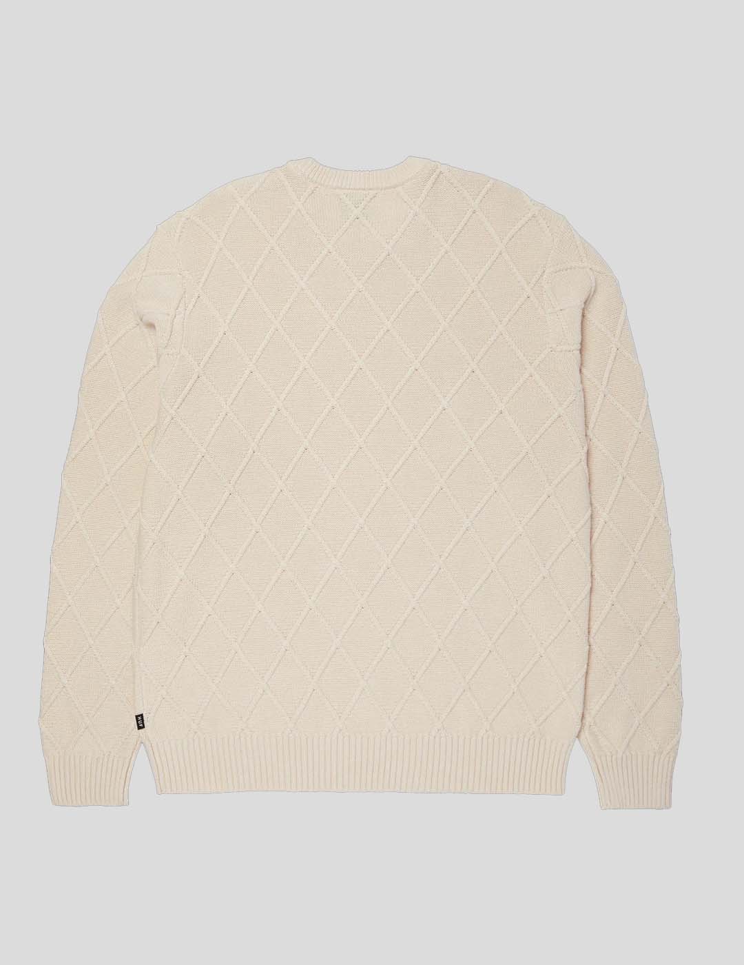 CAMISETA HUF GRID CREWNECK SWEATER  NATUR