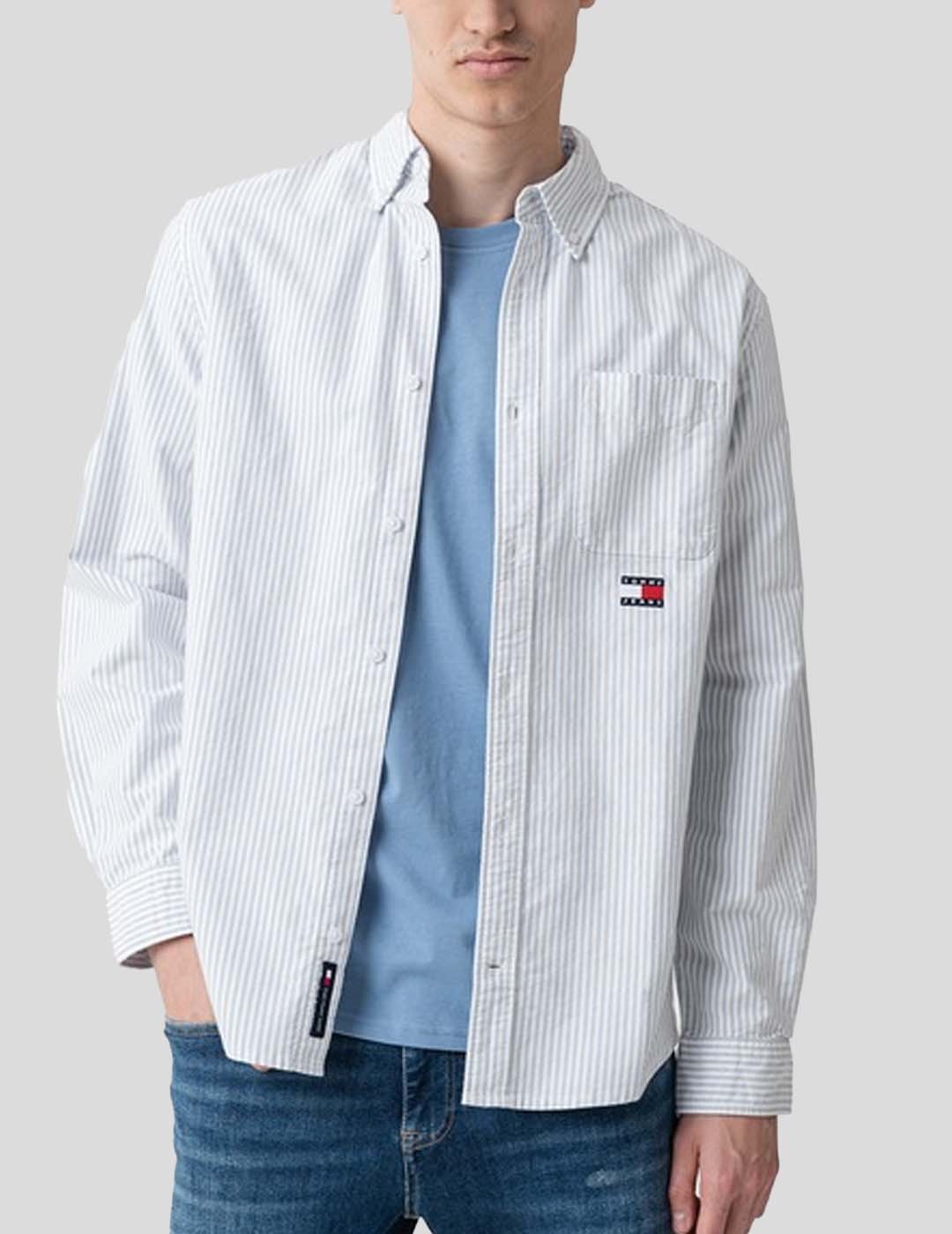 CAMISA TOMMY JEANS OXFORD STRIPE SHIRT  COLORADO BLUE STRIPE