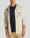 SUDADERA TOMMY JEANS SIGNATURE TWIST ZIP HOODIE  BEIGE