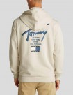 SUDADERA TOMMY JEANS SIGNATURE TWIST ZIP HOODIE  BEIGE