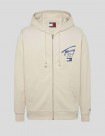 SUDADERA TOMMY JEANS SIGNATURE TWIST ZIP HOODIE  BEIGE