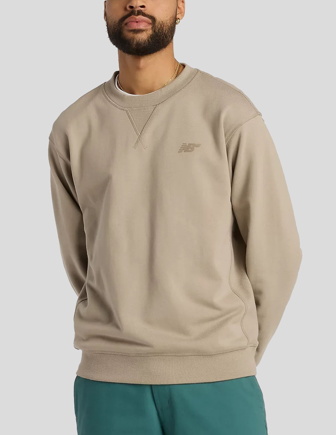 SUDADERA NEW BALANCE NUMERIC FRENCH TERRY CREW  ARID STONE