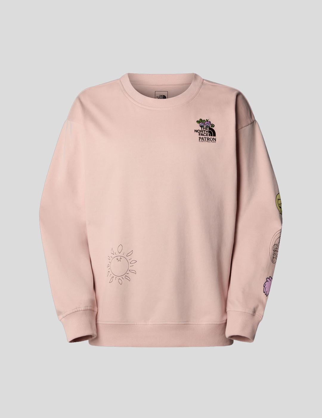 SUDADERA THE NORTH FACE MOUNTAIN CLEANUP OVERSIZED CREW  PINK MOSS
