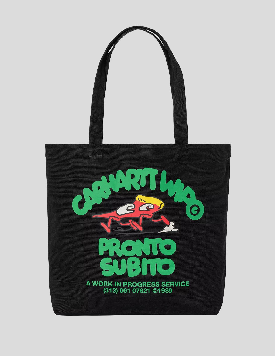 MOCHILA CARHARTT WIP  CANVAS GRAPHIC TOTE   BLACK