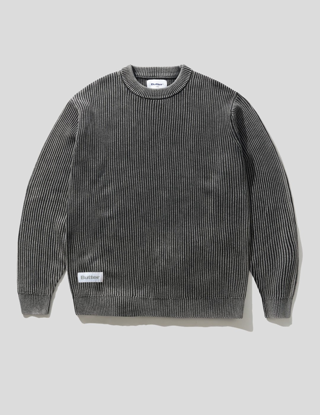 SUDADERA BUTTER GOODS BLEACH KNIT SWEATER   BLACK