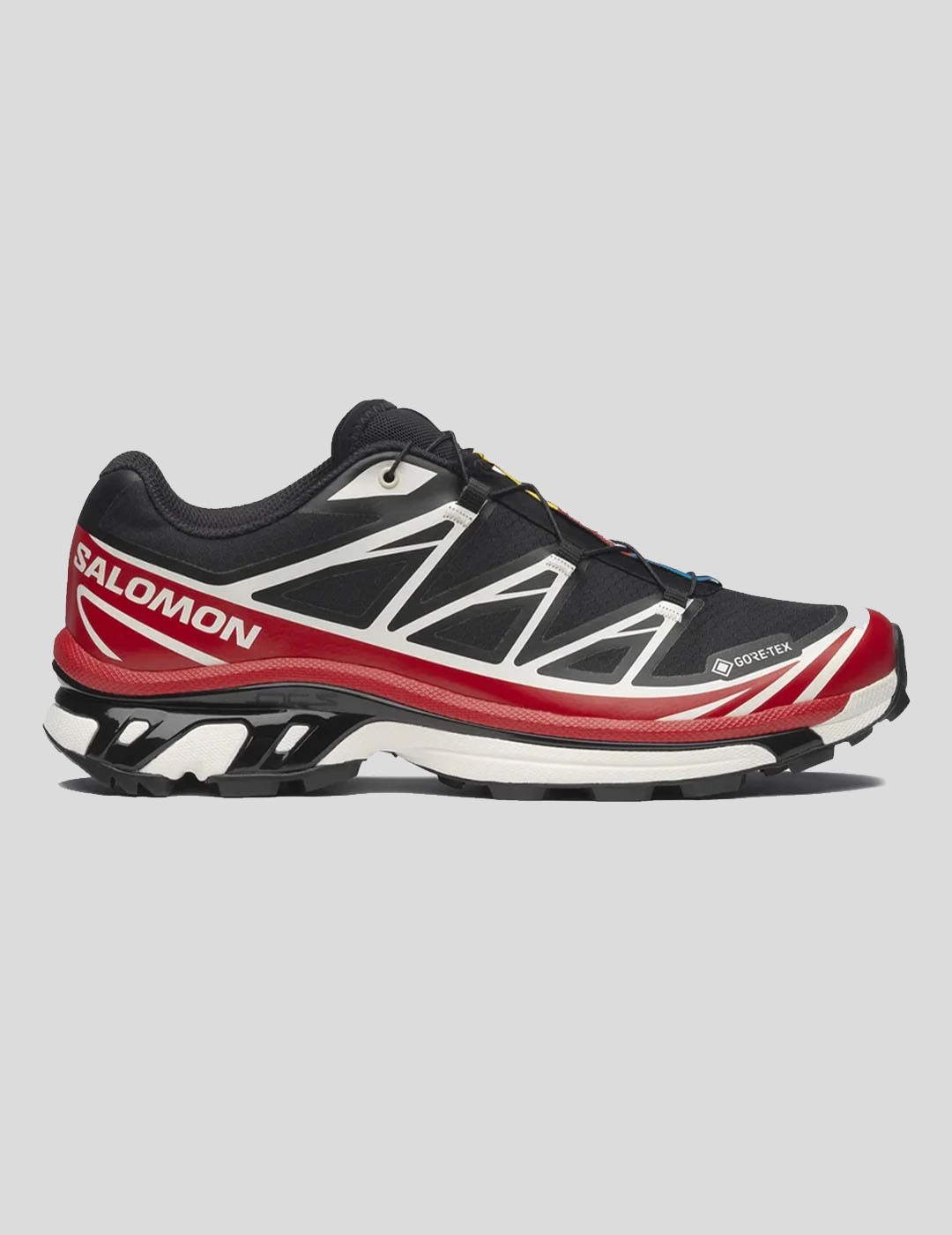 ZAPATILLAS SALOMON XT-6  GORE-TEX BLACK-FLAME SCARLET-VANILA ICE