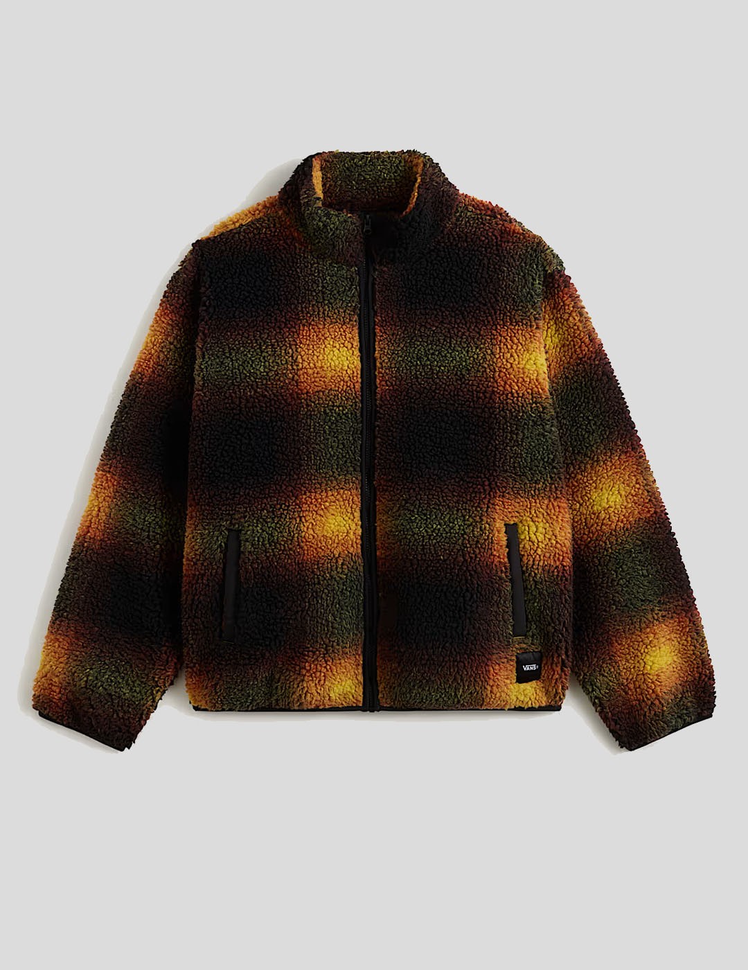 CHAQUETA VANS  HEIGHTS SHERPA FULL ZIP  BLACK-HERRITAGE MUSTARD