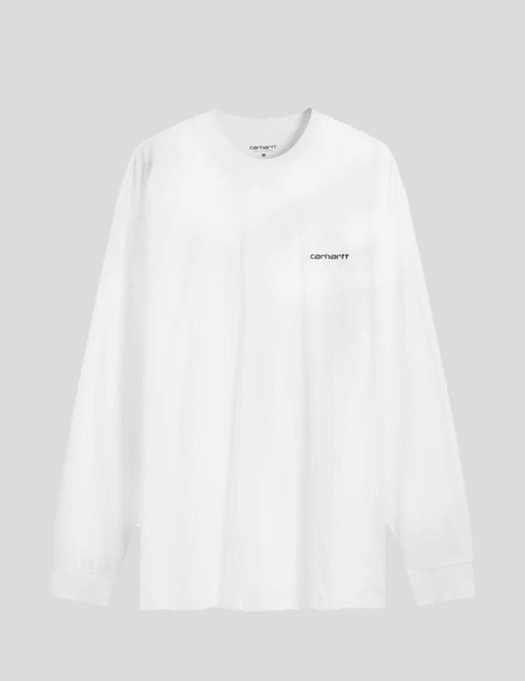 CAMISETA CARHARTT WIP  SCRIPT EMBROIDERY LS TEE  WHITE-BLACK