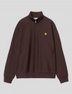 SUDADERA CARHARTT WIP  HALF ZIP AMERICAN SCRIPT  PALISANDER