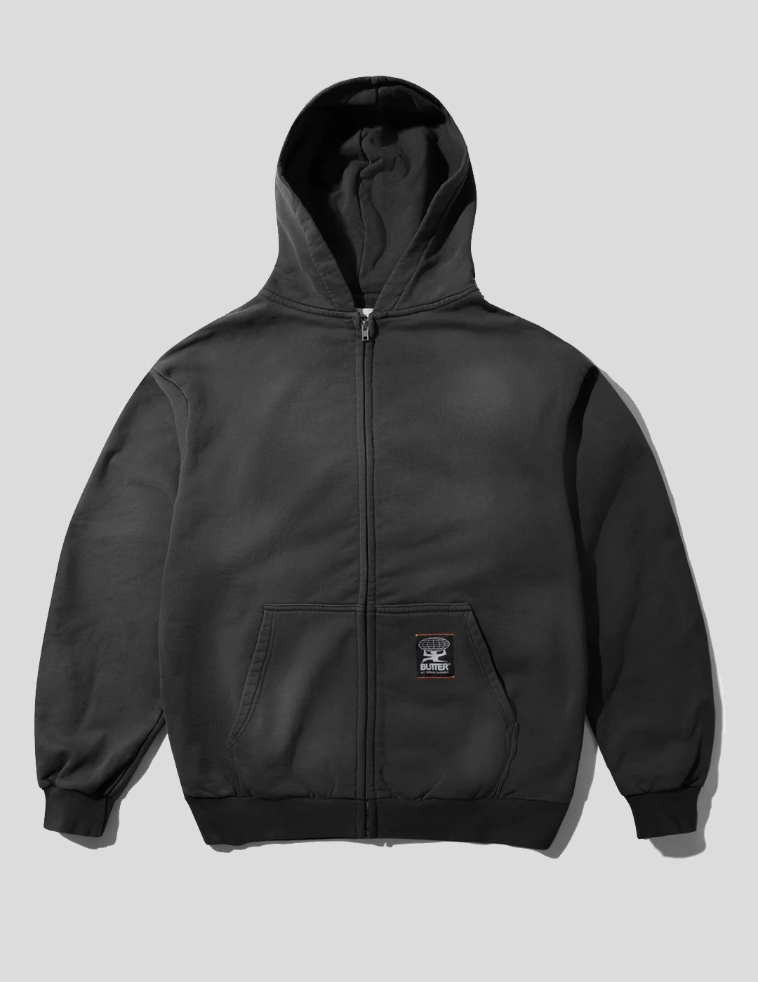 SUDADERA BUTTER GOODS GARAGAE ZIP THRU HOODIE  MOCHA