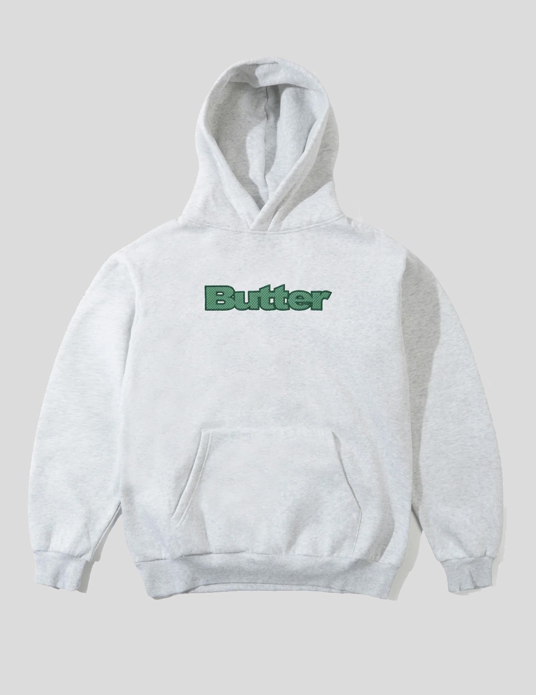SUDADERA BUTTER GOODS TEXTURED LOGO PULLOVER HOODIE  ASH HEATHER