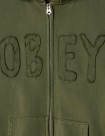 SUDADERA OBEY CLOTHING HYBRID FADED ZIP HOOD  DEEP LICHEN GREEN FADED WASH